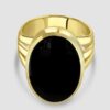 9ct yellow gold oval onyx ring