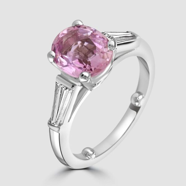 Pink Topaz and diamond ring