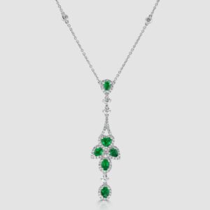 Emerald and diamond chandelier pendant