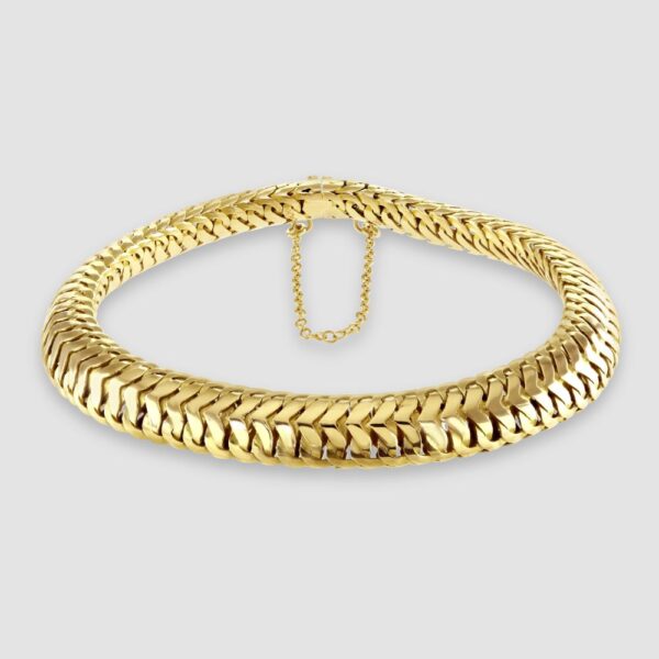9ct yellow gold snake link bracelet