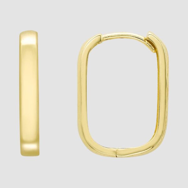 9ct gold oblong hoop earrings