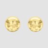 9ct yellow gold faceted domed stud earrings