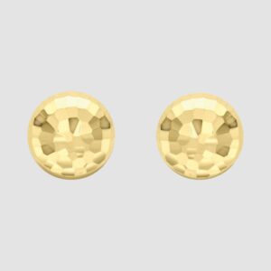 9ct yellow gold faceted domed stud earrings