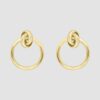 9ct yellow gold knot and ring stud earrings