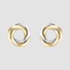 9ct yellow and white gold triple ring earrings