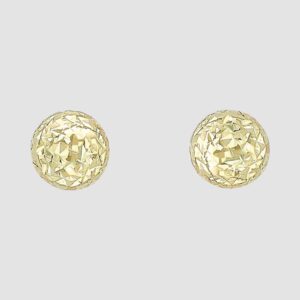 9ct yellow gold faceted ball stud earrings