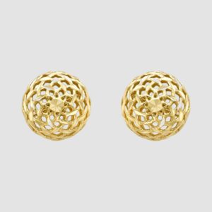 9ct yellow gold pierced ball stud earrings