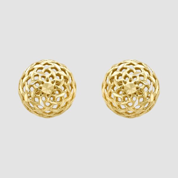 9ct yellow gold pierced ball stud earrings