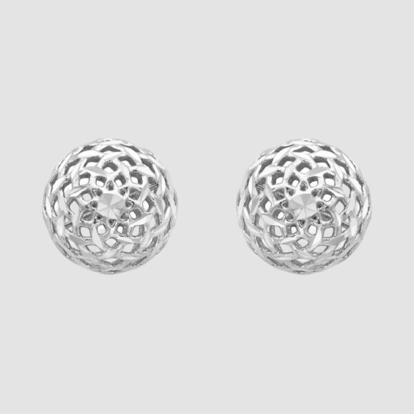 9ct white gold pierced ball stud earrings