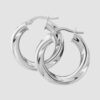 9ct white gold twisted hoop earrings