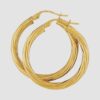 9ct yellow gold twisted design hoop earrings