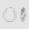 9ct white gold square profile hoop earrings, small