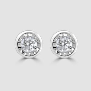 Diamond solitaire stud earrings (large)