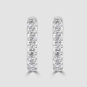 Diamond set hinged hoop earrings