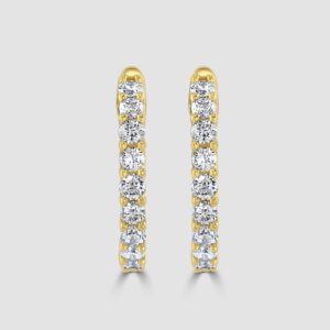 18ct yellow gold diamond ‘Huggy’ hoop earrings