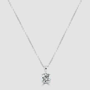 Laboratory diamond pendant and chain
