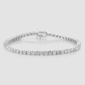 Laboratory diamond claw set line bracelet
