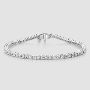 Laboratory diamond claw set line bracelet - small