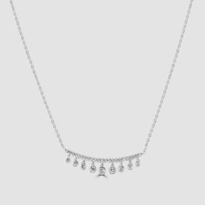 Multi drop diamond set bar necklace
