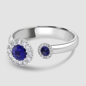 Andrew Geoghegan sapphire and diamond ‘Satellite’ ring