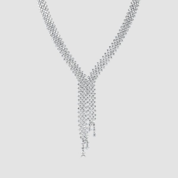Articulated five row diamond necklet