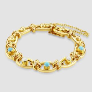 Victorian turquoise and pearl bracelet