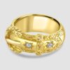 Edwardian 18ct yellow gold diamond set buckle ring