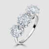 Diamond three stone ring claw set